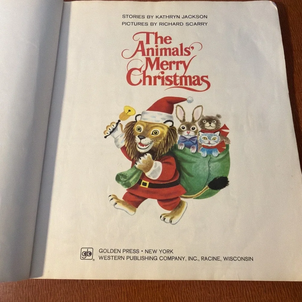 The Animals' Merry Christmas by Richard Scarry (1972, Paperback) Golden Book